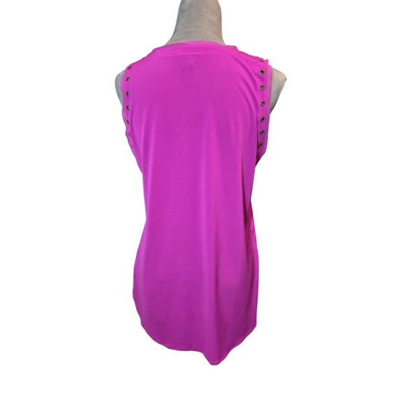 Worthington Magenta Sleeveless Tunic Top With Grommet Detail Womens Small - Picture 4 of 6